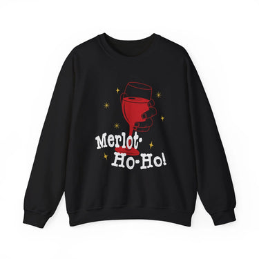 Merlot - Ho - Ho Wine Lover Christmas Sweater - Sunlit Funlit Country Music Tees